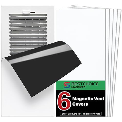 6 Pack Magnetic Vent Covers, Strong Vent Covers 5.5 X 12inch High Strength Magnetic Vent Cover for Floor Wall and Ceiling Registers Home HVAC and AC Vents by BEST CHOICE MAGNETS - Used condition - US$14.38