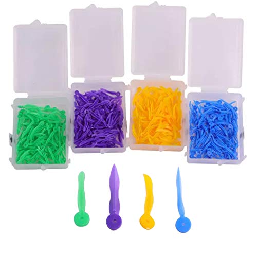Orthdent 400Pcs Disposable Plastic Wedges Dental Plastic Poly-Wedges With Holes 4 Colors 4 Sizes/Set cover
