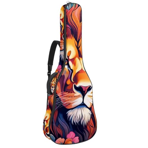 Sac pour guitare étanche à rangement efficace étui lion multicolore