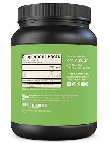 image for Zen Principle Grass-Fed Agglomerated Hydrolyzed Collagen Peptides 1.5 