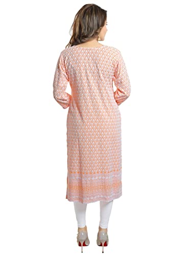 Image of DREAM & DZIRE Chikankari Kurti for Women of Cotton in Plus Size & Small Size.