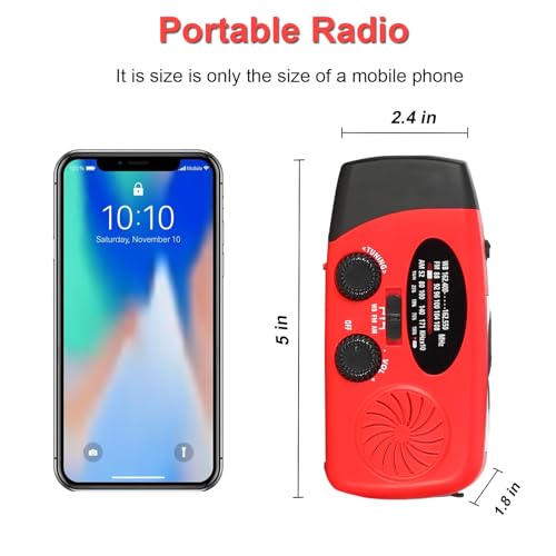 Tiemahun Emergency Solar Hand Crank Dynamo NOAA WB AM/FM Radio Hurricane Camping Survive Kit with 3-LED Flashlight 2000mAh 088FS Portable radios by Tiemahun - Image 8