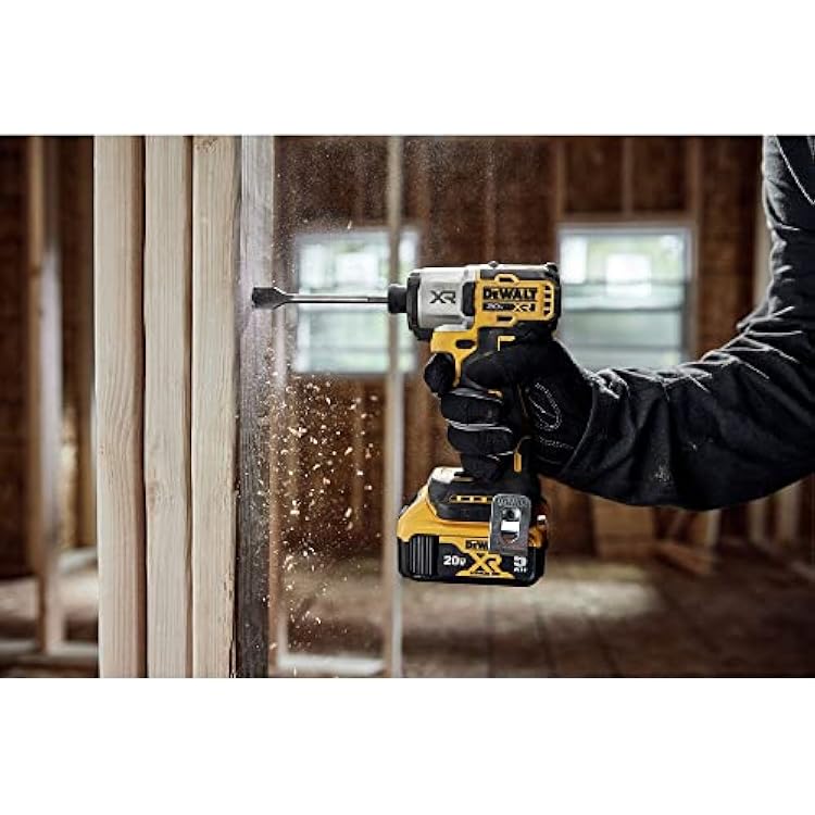 DEWALT 20V MAX Impact Driver ، لاسلكي ، 3 سرعات ، بطارية وشاحن متضمن ( DCF845P1 )