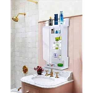 Morris Rich Look Bathroom Cabinet Mirror Wall Shelf washbasin Organizer Storage Rack Home Office Parlor Salon (White) Morris Rich Look Bathroom Cabinet Mirror Wall Shelf washbasin Organizer Storage Rack Home Office Parlor Salon (White)