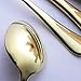 6 Piece Dinner Spoon Set 7.2-inch Stainless Steel Table Spoons Flatware Silverware Sets Cutlery Utensils Dinnerware Service for 6 Dishwasher Safe (Gold)