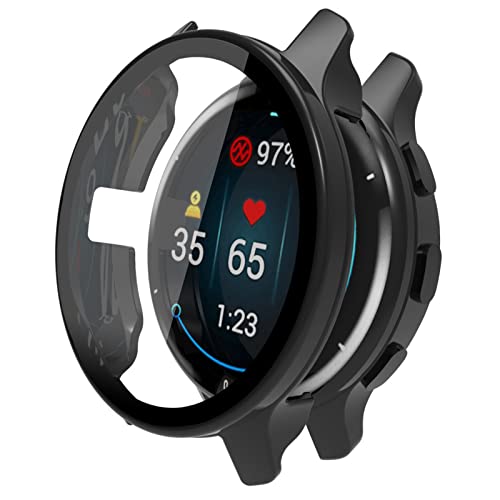Coque Garmin Venu 2 Plus protection verre trempé rigide PC noir