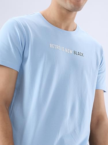 Image of Spykar Men's Slim Fit Crew Neck Half Sleeve Solid Casual T-Shirt