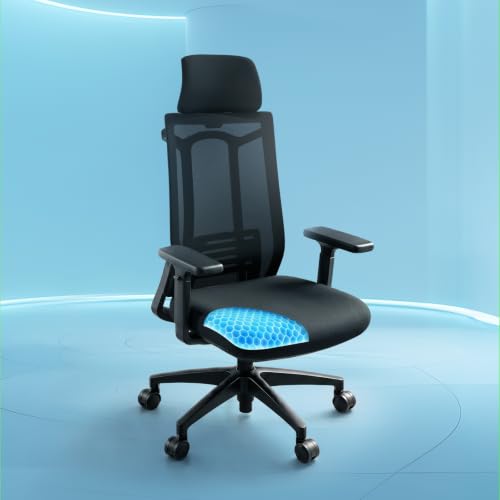 Image of The Sleep Company SwivL Ergonomic Office Chair | Mesh Backrest with Dual Spring Loaded OmniSwivel Technology | SmartGRID Technology Seat | Adjustable Headrest & Armrests | 135 Recline | Black