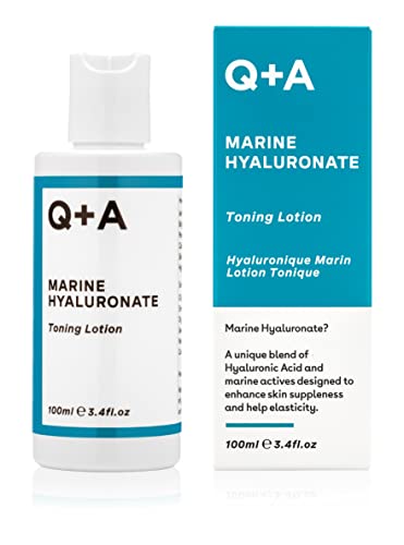 Q+A Marine Hyaluronate Toning Lotion, un tónico facial con ácido hialurónico y activos marinos para una piel flexible, 100 ml