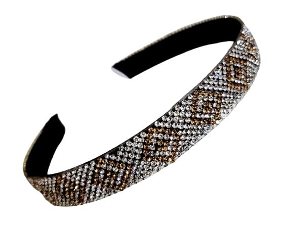 Elegant Hand Crafted Crystal Beaded Plastic Fancy Party Wedding Hairband For Girls and Women (505-1)-image-25