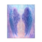 CHIFIGNO Purple Angel Wings Throw Blanket, Blanket Fluffy, Soft Throw Blankets, Office Blanket, Soft Fuzzy Throw Blanket, 50x60in
