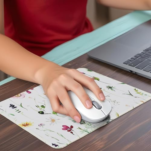 Dimeho Flower Mouse Pad Square Plants Textured Mouse Mat Non-Slip Rubber Base Aesthetic Mousepad Cloth Computer Mouse Pads Accessories for Office Desk Home Travel - Image 6