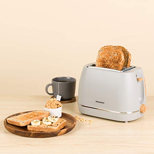 Progress EK3756PGRY Scandi klein Toaster 2 Scheiben mit Wärmeständer, Heize Gebäck, Brezeln, Bagels, 870W, 6 Stufen von… – Bild 3