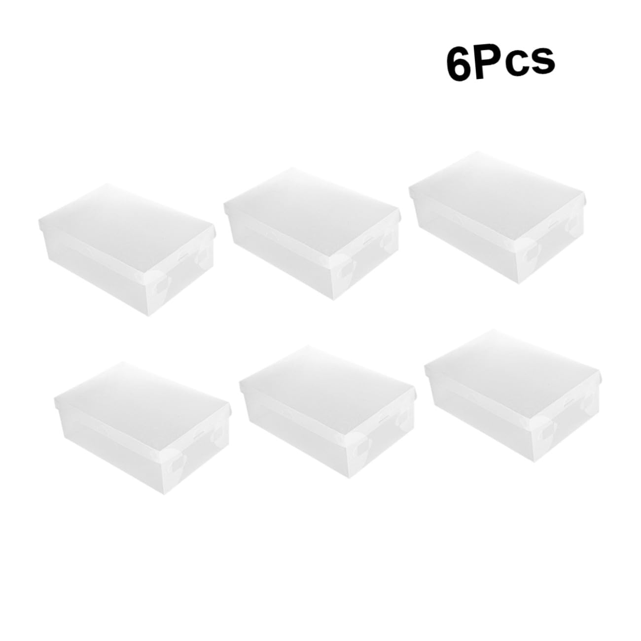 GLEAVI Contenitori Impilabili per Scarpe in Plastica Trasparente 6 Pezzi Chiusura a Ribalta 33X20X12 CM per Armadio e Negozio