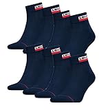 8 Paar Levis 144NDL Mid Cut SPRTWR L Unisex Socken Strümpfe 902011001, Farbe:198 - Dress Blues, Socken & Strümpfe:39-42