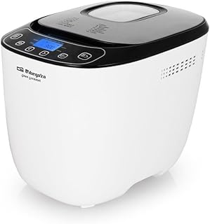 Orbegozo MHP 3500 – Panificadora automática, 12 programas preconfigurados, temporizador, pantalla LCD, cubeta antiadherente, incluye recetario, 550 W