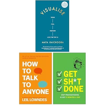 Visualise Think Feel Perform Like the Top 1%, How to Talk to Anyone & Get Sh*t Done 3 Books Collection Set