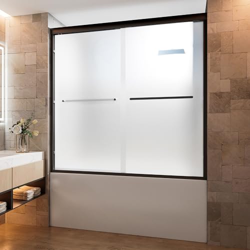 Frosted Shower Doors Semi-Frameless