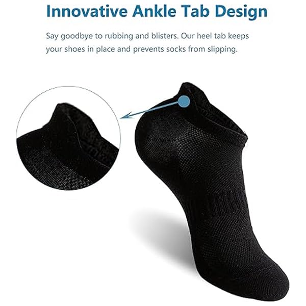 3 Pairs Ankle Socks for Women and men,Running Athletic Low Cut Tab Cushioned Sports Socks3