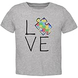 Autism Awareness Love Puzzle Piece Toddler T Shirt Heather 4T
