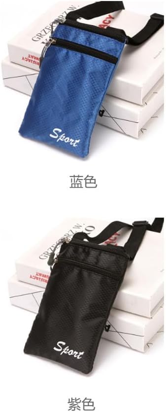 2 Pack Crossbody Bag Phone Purse with 2 Zipper Pouch Lightweight Fabric Compact Shoulder Purses Tally Mini Handbag Wallet Storage Organizer for iPhone Cell Phones Coin Key Men Women