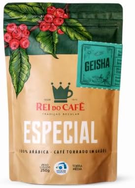 Rei do Café Geisha Especial em Grãos 250g Torra Média Notas Fruta...