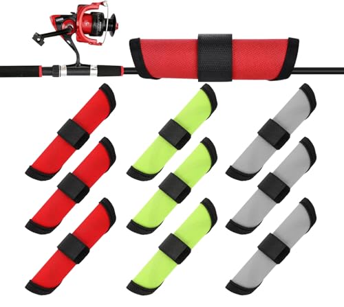 9 Pack Fishing Lure Covers 5.9 Rod Lure Wrap Lure Wraps for Fishing Rod The Best Choice for Tri Color Mixed