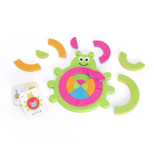Image of Fat Brain Toys Bugzzle Kids Puzzles Ages 3+ - Match-The-Picture Fraction-Learning Brainteaser, Toys for Kids