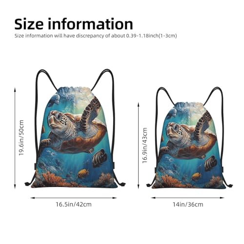 Drawstring Backpack Sports Gym Bags Draw String Bag for Women Men Sea Turtle Dolphin Fish Drawstring Bags Sackpack2