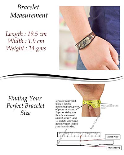 Image of Young & Forever Zodiac Sign Multi-Strand Genuine Leather Bracelet for Men & Boys - Adjustable Tribal Wristband with Antique Metal Charm
