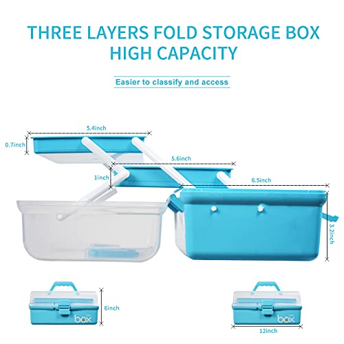 image for TERGOO 12in Three-Layer Multipurpose Storage Box Organizer Folding Too