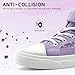 Toddler Sneakers for Girls Boys Fashion Canvas High Tops Butterfly Sequins Shoes Kids Casual Walking Shoes Light Purple