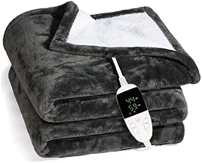 Thicken Electric Heated Blanket, King Size Flannel Electric Heated Throw , Ultra Soft Luxurious Machine Washable Electric Blanket with Remote and Timer Throw for Home Sofa Bed (130 x 150 CM)