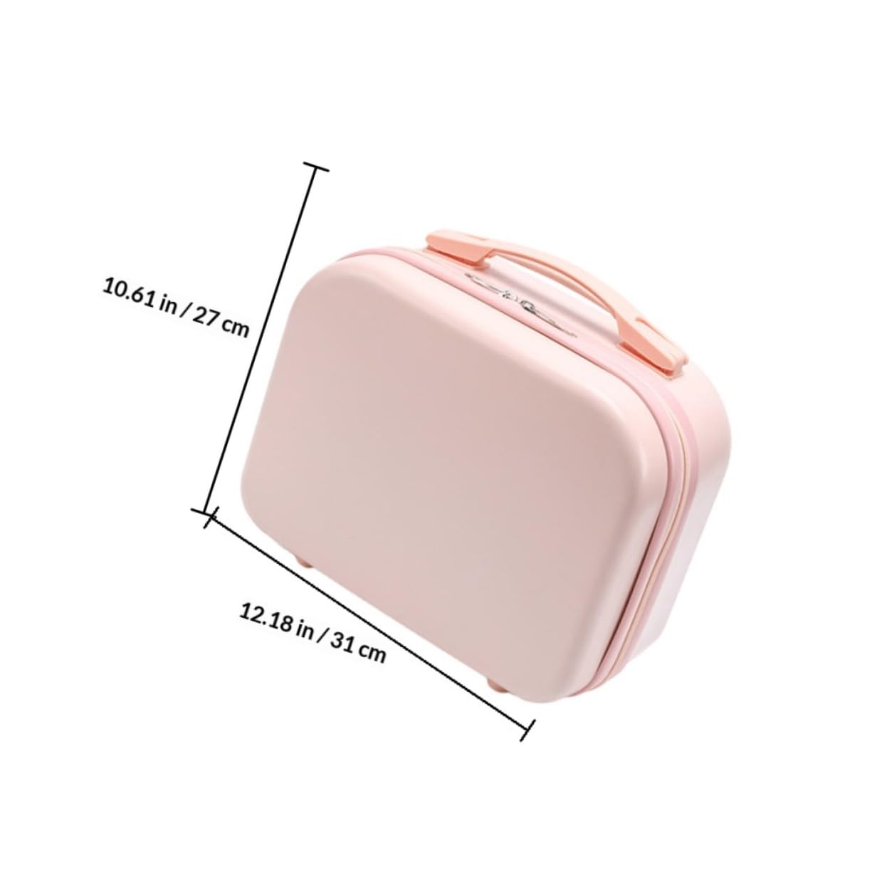 Beavorty Kleiner Make Up Koffer Damen 14 Zoll Kosmetiktasche Reise Kulturbeutel Pink Umweltfreundliches Material Handliches Make Up Etui für Kosmetikaufbewahrung