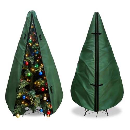 Hadisi Upright Christmas Tree Storage Bag 6Ft,Christmas Tree Covers for Upright Storage for 6 Ft /6.5 Ft Artificial Christmas Trees with Ornaments,Equipped with Patented Support Rod Technology-Green by Hadisi - Used condition - US$42.32