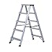 Produktbild HOMCOM Trittleiter Aluleiter Stehleiter Klapptritt Doppelleiter Haushaltsleiter Leiter Stufenleiter 3  5 Stufen (5 Stufen)