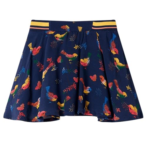 Kinderrock mit Vogel-Motiv Mädchen Rock Kinder A-Linie Minirock Marineblau...