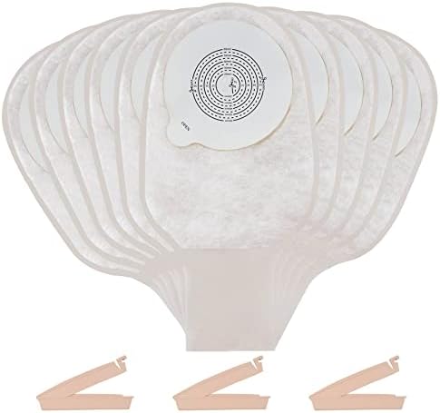 One Piece Ostomy Colostomy Bags, Ostomy Supplies, 10 Pcs Drainable Ostomy Pouch for Ileostomy Stoma Care, Cut to Fit(20-60mm)