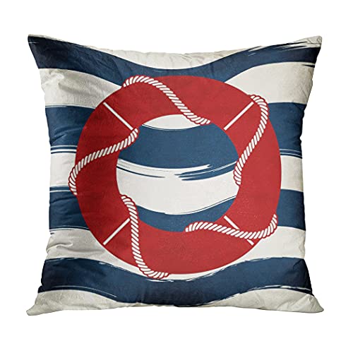 rouihot-Set-of-4-Throw-Pillow-Cover-18x18-Inch-Red-Navy-Coastal-Nautical-Theme-Home-Decor-Pillowcase-Square-Cushion-Cover-for-Sofa-Bed-Couch 41bK0gMKcPS