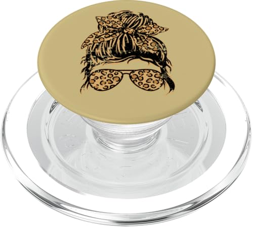 Occhiali da panino disordinati con motivo leopardato e bandana PopSockets PopGrip per MagSafe