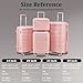 TRAVELEO 4-Piece Expandable Hardshell Luggage Set with TSA Lock (14/20/24/28) - Lightweight PP Suitcases, 360° Silent Spinner Wheels and Durable 100LB Handle for Air Travel (Pink)