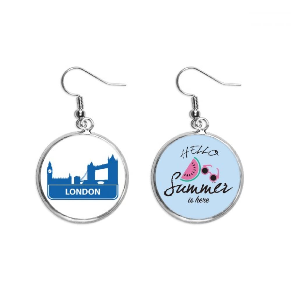 Pendientes de sandía azul Londres Inglaterra accesorios de moda para verano 5