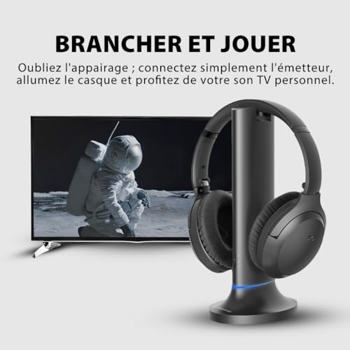 Avantree Opera Plus – Casque sans Fil TV avec Modes Cinéma et Dialogue Clair, HDMI Arc, Opt, AUX, RCA, portée de 164 Pieds, émetteur Télévision Bluetooth & Station d’accueil de Chargement 2-en-1 - Les Beatles, Paul McCartney, John Lennon, RIngo Starr, George Harrison Avantree Opera Plus - Casque sans Fil TV avec Modes Cinéma et Dialogue Clair, HDMI Arc, Opt, AUX, RCA, portée de 164 Pieds, émetteur Télévision Bluetooth & Station d'accueil de Chargement 2-en-1 – Image 6