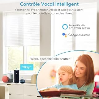 LoraTap 4x Interrupteur Volet Roulant Connecté, Ouverture Réglable, Commutateur Rideau Stores WiFi, Compatible avec Alexa Google Home pour Commande Vocale, Minuterie Intelligent Moteur Mural