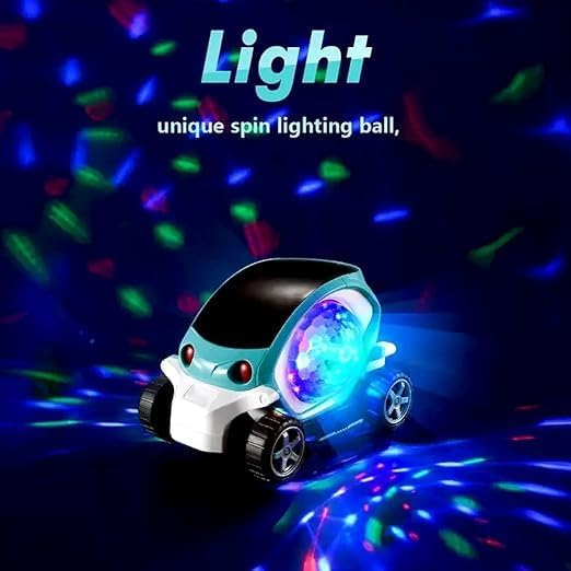 Image of Prime Musical 360-Degree Rotating Stunt Car Bump and Go Toy with Flashing Light & Music with Colorful Lighting for Kids (Stunt Car)