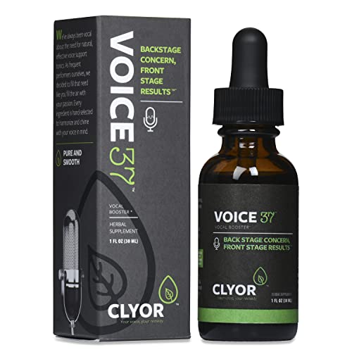 Voice37 - Singers Voice Remedy - All Natural Herbal Vocal Booster Formula to Lubricate Soothe and Relieve Hoarseness Dry Itchy Throat - Enhance Singing and Speaking - 1 oz - VOICE37 by Clyor