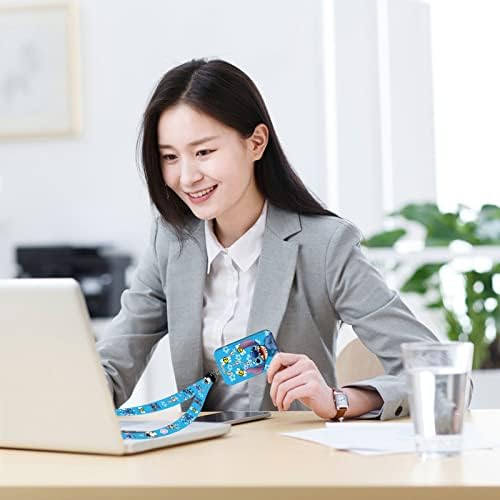 2Pcs Stitch Lanyard RHYII-Cartoon Disney Stitch Waterproof with Card Holder Detachable Card Holders for Office School Supplies, ID Card, Keys Bus Card