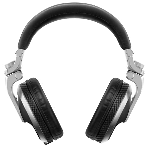 Pioneer DJ HDJ-X5 Over-Ear DJ Headphones - Silver Bundle with Case, Stand, and Austin Bazaar Polishing Cloth