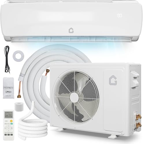 Image of 12,000 BTU Ductless Mini Split Air Conditioner with Heat Pump - 115V, 19 SEER2 High Efficiency, Cools & Heats Rooms Up to 750 Sq Ft, Includes Pre-Charged Condenser, Installation Kit and Remote Control