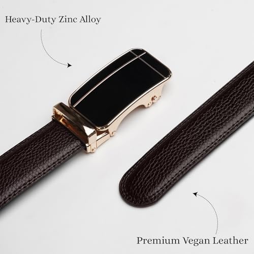 Image of Men's Vegan Leather Belt | FREE Vegan Leather Revival Kit | Cross Gold (Brown)